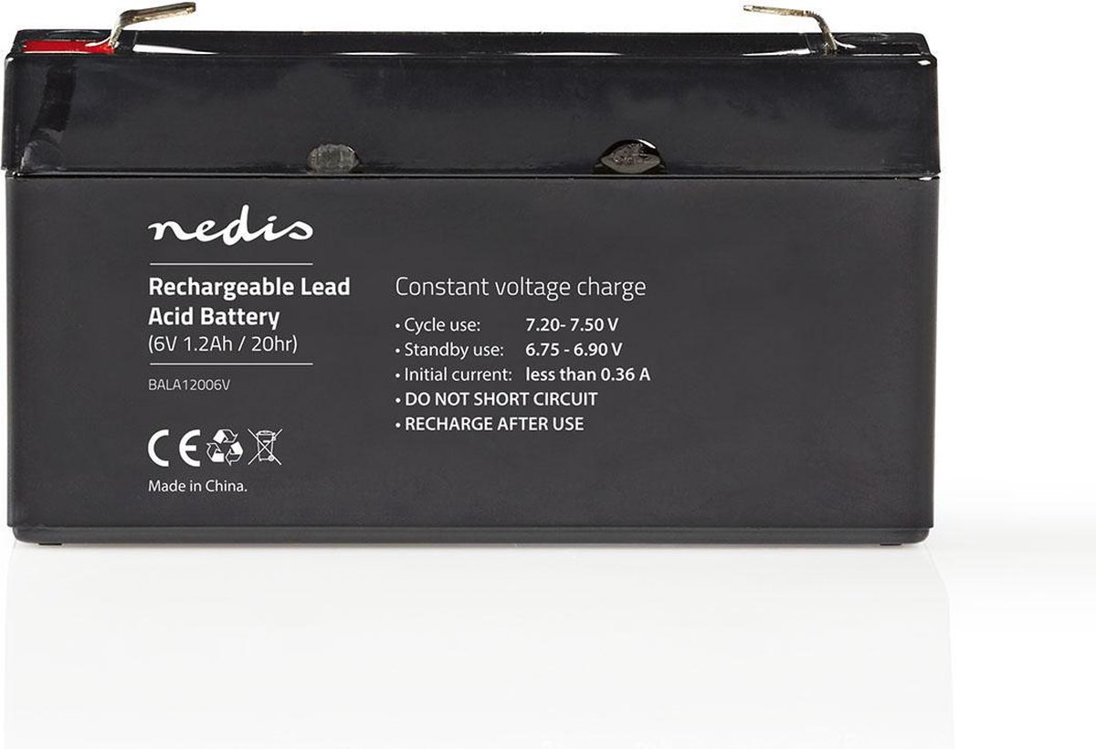 Nedis Oplaadbare Loodaccu - Lead-Acid - Oplaadbaar - 6 V - 1200 mAh