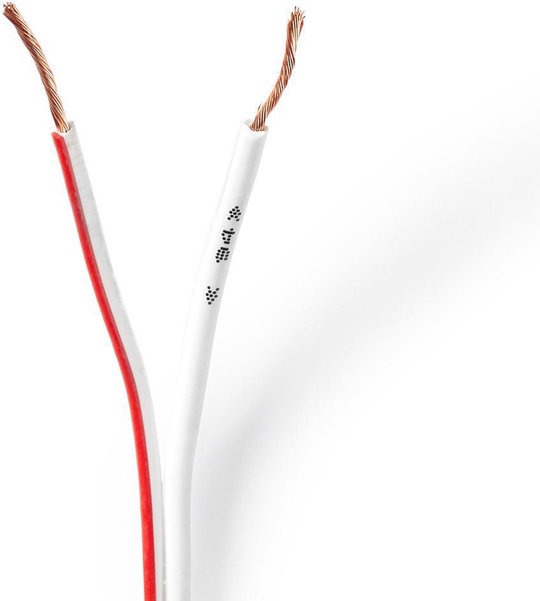 Nedis Speaker-Kabel - 2x 0.75 mm² - Koper - 100.0 m - Rond - PVC - Wit - Rol