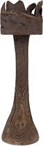 Kandelaars - kaarshouder paulownia ø16x58cm - grey - 16x58x