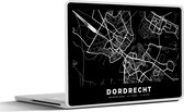 Laptop sticker - 17.3 inch - Kaart - Dordrecht - Zwart - 40x30cm - Laptopstickers - Laptop skin - Cover