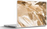 Laptop sticker - 15.6 inch - Goud - Beige - Abstract - 36x27,5cm - Laptopstickers - Laptop skin - Cover