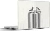 Laptop sticker - 10.1 inch - Kunst - Zwart - Wit - Abstract - 25x18cm - Laptopstickers - Laptop skin - Cover