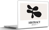 Laptop sticker - 10.1 inch - Zwart - Beige - Abstract - 25x18cm - Laptopstickers - Laptop skin - Cover