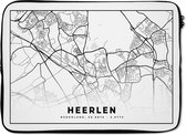 Laptophoes 13 inch - Stadskaart - Heerlen - Nederland - Laptop sleeve - Binnenmaat 32x22,5 cm - Zwarte achterkant