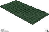 LEGO Plaat 8x16, 92438 Donkergroen 50 stuks