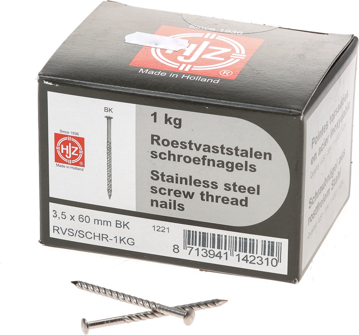 1 kg schroefnagel rvs bk 3.5x60mm