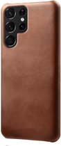 Samsung Galaxy S22 Ultra Hoesje Back Cover met Kunstleer Coating Bruin