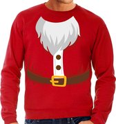 Kerstkostuum Kerstman verkleed sweater - rood - heren - Kerstkostuum trui / Kerst outfit L