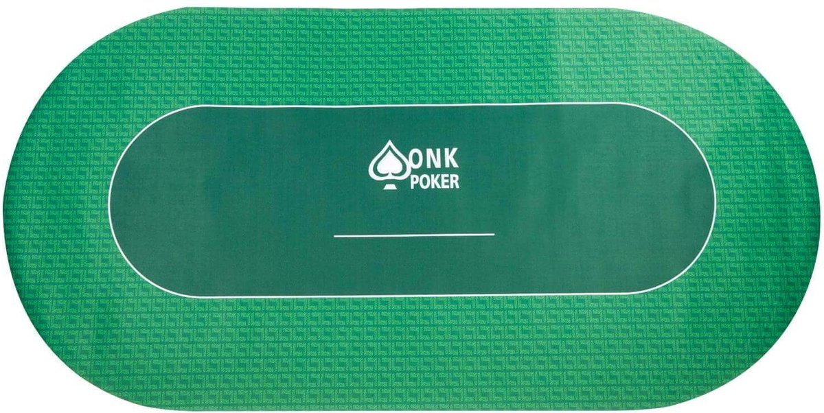 Mec rubber pokermat groen pokerkleed poker mat 2 tot 10 spelers 180 cm x 90 cm antislip poker met hoes