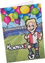 Feyenoord Verjaardagskaart Coentje Ballonen - Feyenoord Accessoires - Cadeau - Voetbal