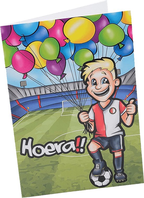 gebonden Makkelijk te gebeuren handel Feyenoord Verjaardagskaart Coentje Ballonen - Feyenoord Accessoires -  Cadeau - Voetbal | bol.com