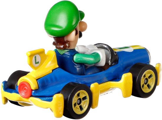 Hot Wheels Mario Kart Replica Diecast Luigi, Mach 8 - Hot Wheels