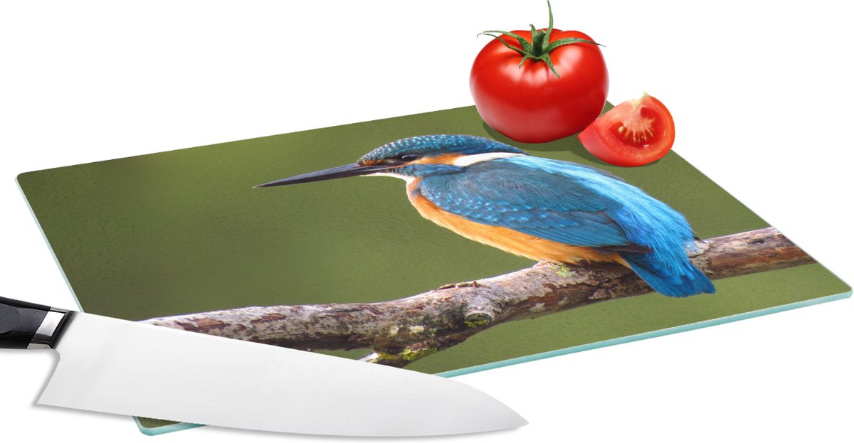 Glazen Snijplank - 28x20 - IJsvogel - Takken - Boom - Snijplanken Glas