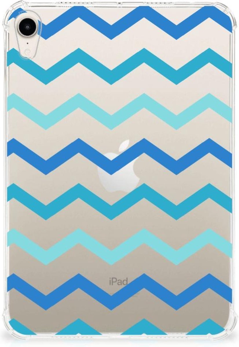 Apple iPad mini 6 (2021) Hippe Hoes Zigzag Blauw