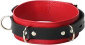 Lederen Rood-Zwarte Halsband