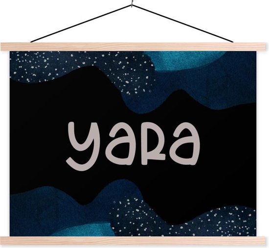 Posterhanger incl. Poster 120x90 cm - Schoolplaat - Yara - Pastel - Meisje - Textielposter - Blanke latten