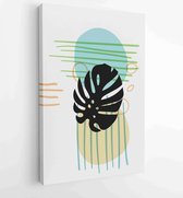Canvas schilderij - Summer tropical wall arts vector. Palm leaves, coconut leaf, monstera leaf, line arts 4 -    – 1922500769 - 40-30 Vertical
