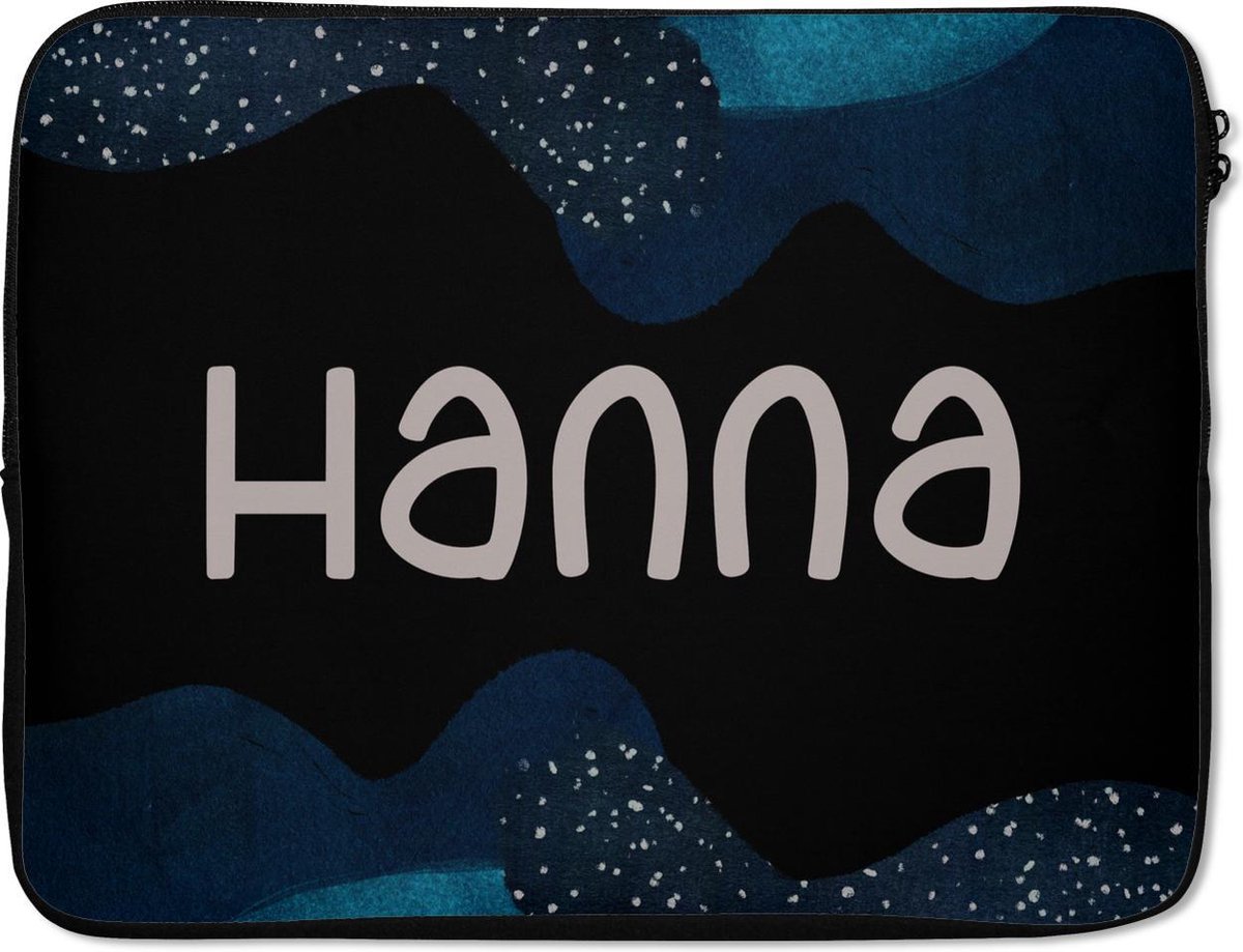 Laptophoes 17 inch - Hanna - Pastel - Meisje - Laptop sleeve - Binnenmaat 41x28 cm - Zwarte achterkant