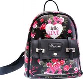 rugzak junior bloemen "Hello Love" 5 liter zwart/roze