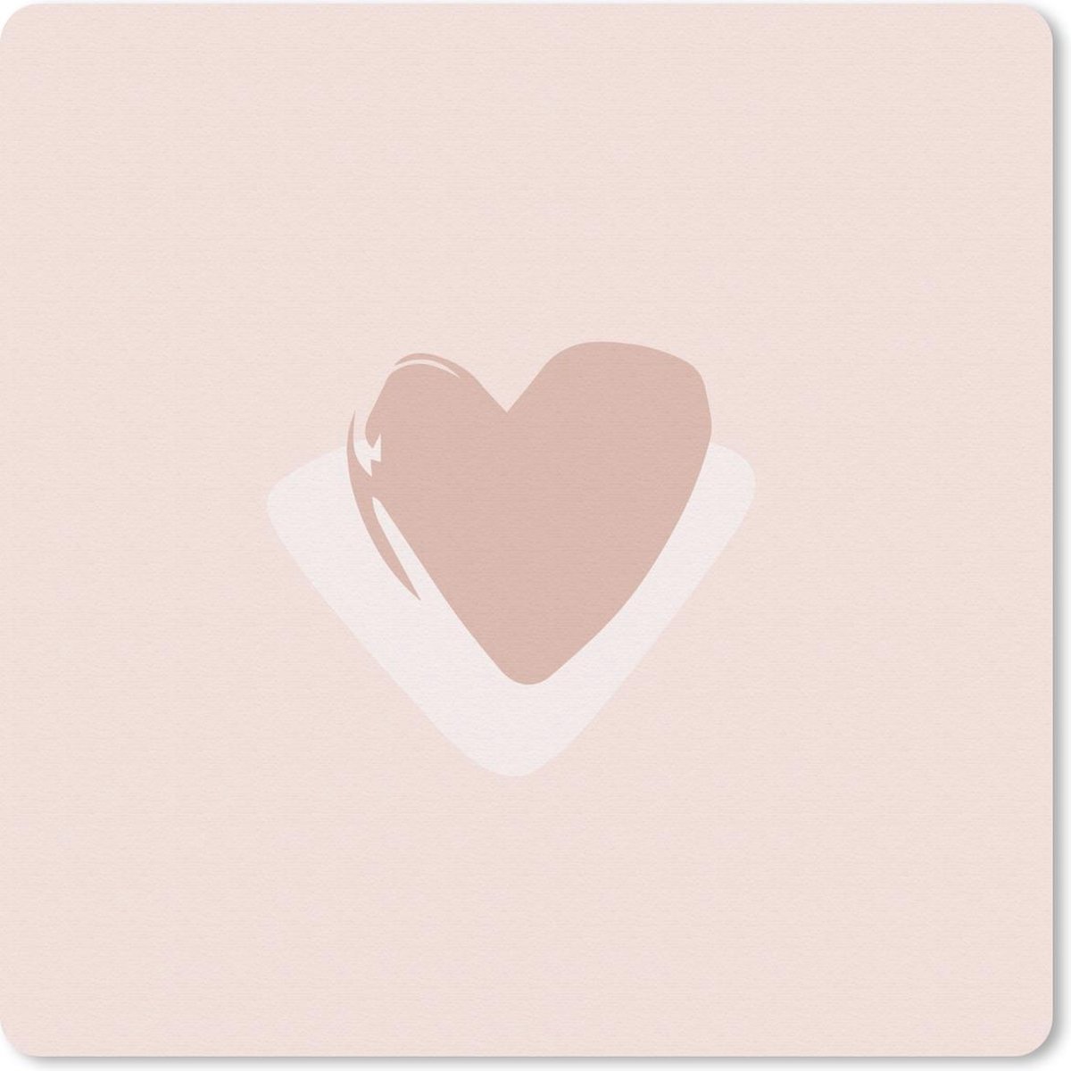 Muismat 20x20 cm - Mousepad Zomer - Hart - Pastel - Muismatten