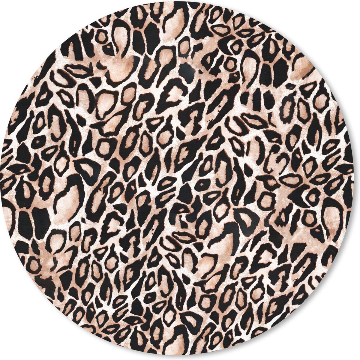 Muismat rond 20x20 cm - Mousepad Panterprint - Vlekken - Zwart - Ronde muismatten