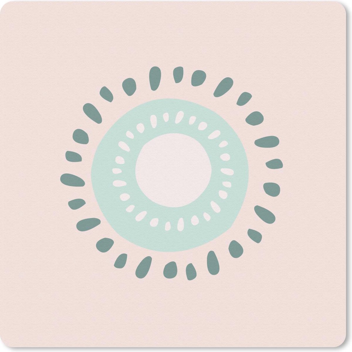 Muismat 30x30 cm - Mousepad Zomer - Kiwi - Roze - Muismatten