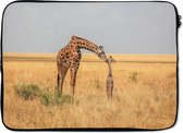 Laptophoes 13 inch - Giraffe - Kalf - Savanne - Laptop sleeve