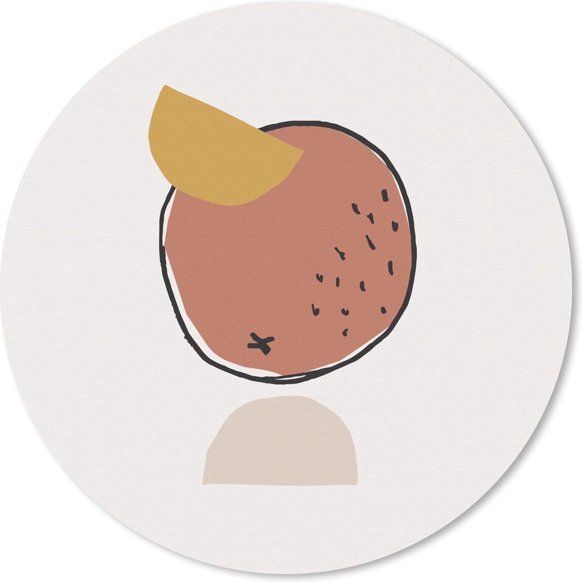 Muismat rond 40x40 cm - Mousepad Zomer - Kokosnoot - Wit - Ronde muismatten