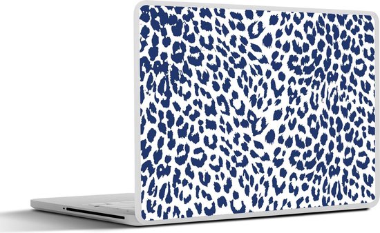 Foto: Laptop sticker 14 inch panterprint blauw vlekken 32x5x23x5cm laptopstickers laptop skin cover