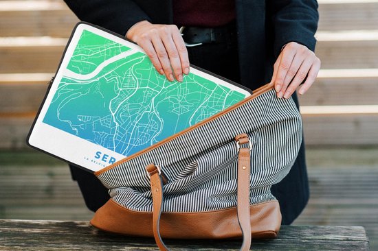 Housse ordinateur 13 pouces - Plan de la ville - Seraing - Blauw - België - Housse ordinateur