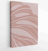 Canvas schilderij - Foliage line art drawing with abstract shape. Abstract Plant Art design for print, cover, wallpaper, Minimal and natural wall art. 2 -    – 1813295320 - 115*75