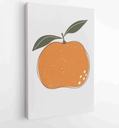 Canvas schilderij - Foliage line art drawing with abstract shape. Abstract Plant Art design for print, cover, wallpaper, Minimal and natural wall art. 3 -    – 1820781863 - 40-30 V