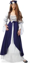 Limit - Middeleeuwen & Renaissance Kostuum - Kasteelvrouwe Middeleeuwen Slot Loevenstein Kostuum - blauw,wit / beige - Maat 38 - Carnavalskleding - Verkleedkleding
