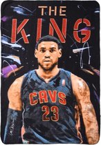 fleecedeken LeBron James 100 x 140 cm zwart