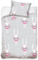 dekbedovertrek baby ballerina 100 x 135 cm katoen roze