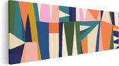 Artaza Canvas Schilderij Abstracte Kleurrijke Kunst - Driehoeken - 90x30 - Foto Op Canvas - Canvas Print