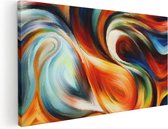 Artaza Canvas Schilderij Abstracte Kunst van Kleurrijke Verf - 80x40 - Foto Op Canvas - Canvas Print