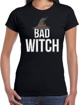 Halloween - Bad witch halloween verkleed t-shirt zwart voor dames - horror shirt / kleding / kostuum XS