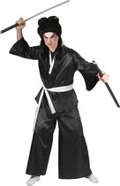Funny Fashion - Ninja & Samurai Kostuum - Katana Samurai Kostuum - Zwart - Maat 56-58 - Carnavalskleding - Verkleedkleding