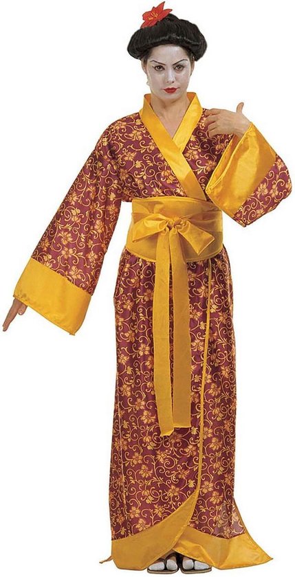 Widmann - Geisha Kostuum - Geisha Kyoto Dame Kostuum Vrouw - Geel - Large - Carnavalskleding - Verkleedkleding
