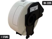 DULA - Brother Compatible DK-22205 Doorlopende Labelrol - Papier - Zwart op Wit  - 62 mm x 30,48 m - 1 Rol