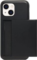 ADEL Kunststof Back Cover Hardcase Hoesje Geschikt voor iPhone 13 Mini - Pasjeshouder Zwart
