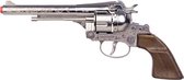 Speelgoed revolver cowboy 12 schots staal zilver
