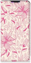 Magnet Case Xiaomi Redmi 9 Telefoon Hoesje Roze Bloemen