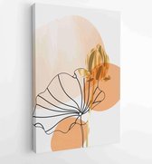 Canvas schilderij - Golden lotus and abstract wall arts vector collection. 1 -    – 1875718870 - 80*60 Vertical