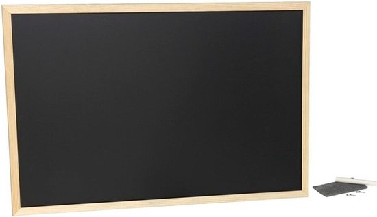 botsing delicaat Convergeren Schoolbord/ schrijf krijtbord voor kantoor of thuis 30 x 40 cm met houten  omlijsting -... | bol.com