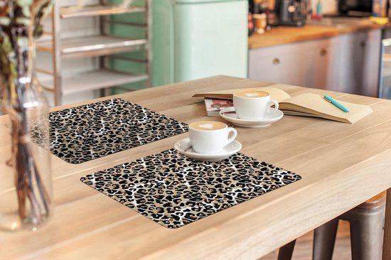 Set de table - Animal Print - Panther - Aquarelle - 45x30 cm - 6 pièces