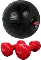 Tunturi - Fitness Set - Vinyl Dumbbell 2 x 3 kg  - Slam Ball 10 kg