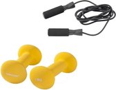 Tunturi - Fitness Set - Neopreen Dumbbellset 2 x 1,5 kg  - Springtouw