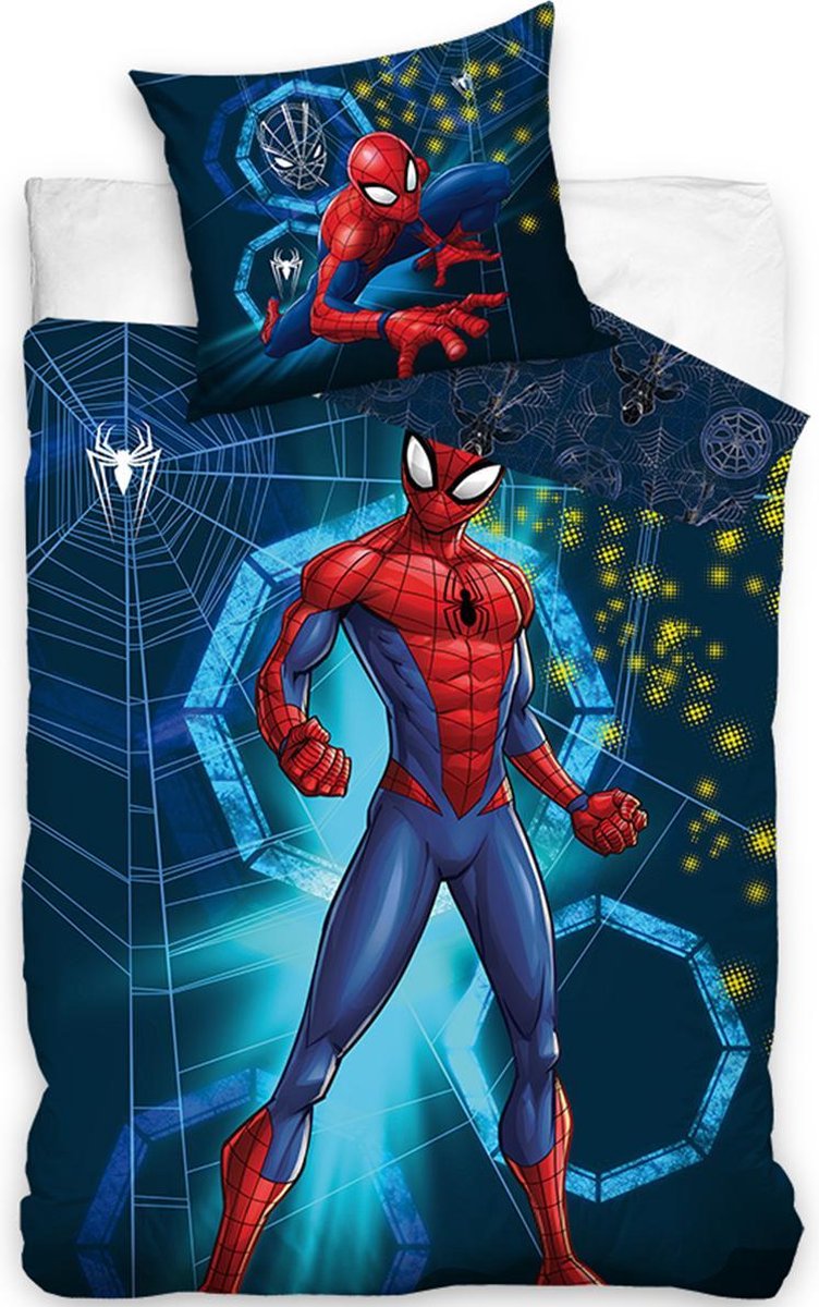 Spiderman Set Housse de Couette Simple 100% Coton Enfants Marvel